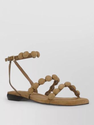 Ash flat sandals ankle strap tassel studs