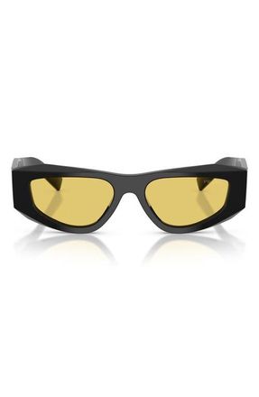 Prada 52mm Pillow Sunglasses in Black /Yellow at Nordstrom