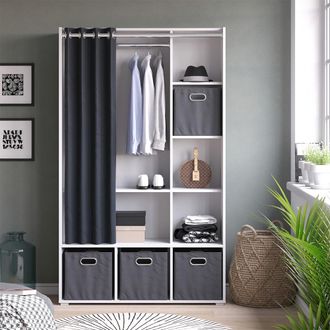 Vicco Armario De Ropa Luigi, Blanco, 105.8 X 178.1 Cm Con Cajones Abatibles (gris), Vicco