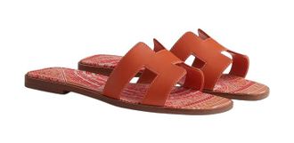 Herm&egrave;s Orange Terracotta Oran Sandals Size 36.5