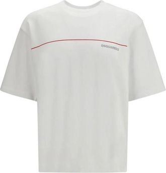 Dsquared2 Cotton Crew Neck T-Shirt - Heren - T-shirts - Wit - M - Katoen - Tops