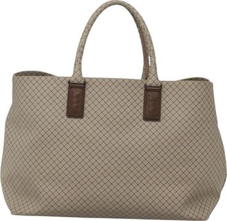 Bottega Veneta Marco Polo Grey Canvas Tote Bag (Pre-Owned)