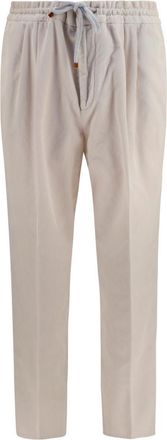 Brunello Cucinelli Light Beige Corduroy Drawstring Trousers