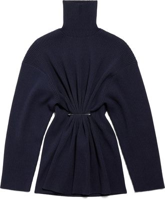 Balenciaga Pinched Mini Dress In Navy