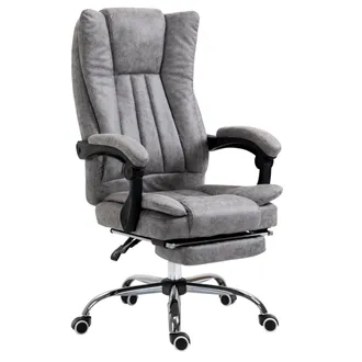 Vinsetto Executive Office Chair Computer Desk Chair for Home w/ Footrest - Grey | TJ Hughes