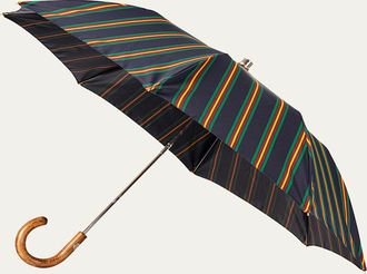 Bergdorf Goodman Mens Stripe Folding Umbrella