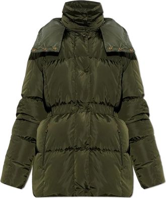 Moncler Agneux Down Jacket - Dames - Gewatteerde jassen - Groen - L - Nylon - Jassen