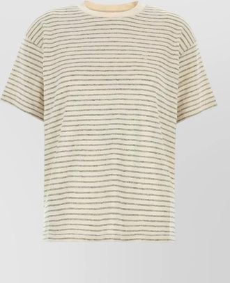 Anine Bing cade cotton blend striped crew neck t-shirt