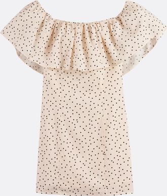 La Redoute Collections Korte strapless jurk met stippen en volant