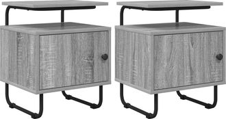 vidaXL Mesa De Noche 2 Uds. Sonoma Gris Madera De Ingenier&iacute;a Vidaxl
