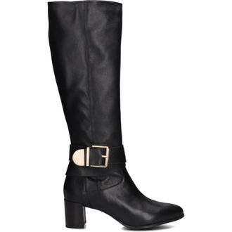 Notre-V Schoenen, Dames, Zwart, 37 EU, Leer, Elegante Zwarte Leren Hoge Laarzen