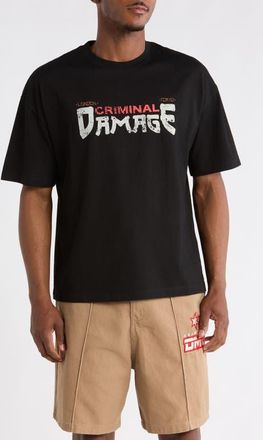 Criminal Damage Ramen Graphic Crewneck T-Shirt in Black at Nordstrom, Size Xx-Large