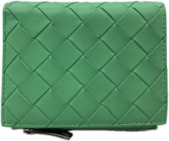 Bottega Veneta Intrecciato Green Intrecciato Wallet (Bi-Fold) (Pre-Owned)