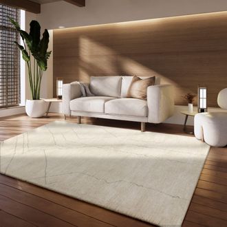 Paco Home Paco Home - Alfombra Salon De Habitacion Pelo Corto Geometrico Nordica Moderna 3d Crema 160x230 Cm