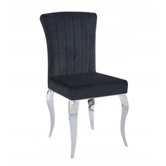 OEM Silla De Sal&oacute;n De Terciopelo Suave Patas Decoradas Funitex Negro