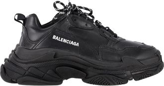 Balenciaga Pre-owned Womens Triple S Sneakers in Black Sheepskin - Size UK 6