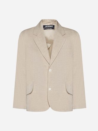Jacquemus Titolo Linen And Wool Single-breasted Blazer