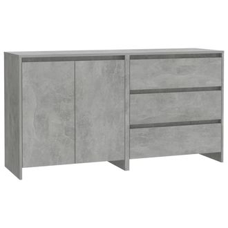Berkfield Home 2 Piece Sideboard Concrete Grey Engineered Wood