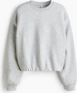 H&M Oversized Sweatshirt in Light Gray Melange at Nordstrom, Size Xx-Large