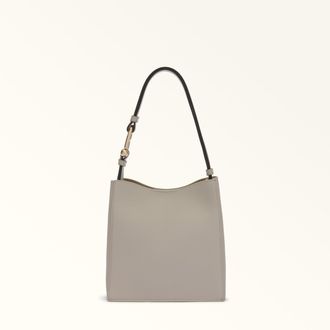 Furla Nuvola Bucket Bag Mini Vaniglia Beige Grained Calf Leather Woman