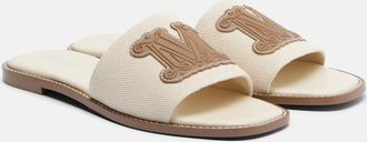 Max Mara Sandalias Caucaso de lona con piel