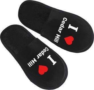 Generic House Slipper I Love Cedar Hill Breathable Womens Slippers Lightweight Plush Womens Slippers Ladies Guest M