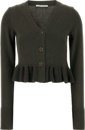 Cecilie Bahnsen Dark Green Cotton Blend Prisca Cardigan