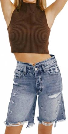 Kancan Ultra High Rise 90S Bermuda Shorts In Medium Wash