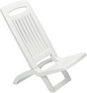 Trade Shop Trade Shop - Set 4 Sedie Spiaggina Bassa Da Spiaggia Mare Piscina In Plastica Bianca Pieghevole 009259