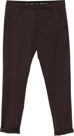 Dondup Pantaloni in lana con risvolti - Marrone