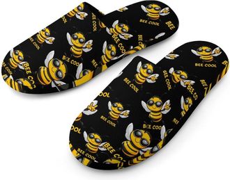 Generic Bee Cool Mens Cotton Slippers Memory Foam Comfort House Shoes Winter Indoor Slipper for Hotel Casa Spa