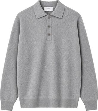 Lardini Gebreide Polo - Heren - Tops - Grijs - Maat: L Wol