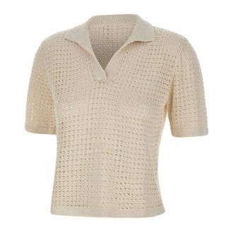 Eleventy V-neck Knitwear, female, White, Size: M V-neck Sweater