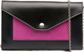 Celine Pre-owned Celine Bicolor Leather Pocket Envelope Wallet On Chain S-SD-4186