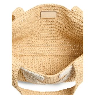 Valentino Garavani Woven Straw and Linen Tote Bag - Beige