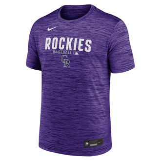 Nike Colorado Rockies Authentic Collection Nike Mens Dri-FIT MLB T-Shirt in Purple | 02ER51LDNV-RMG