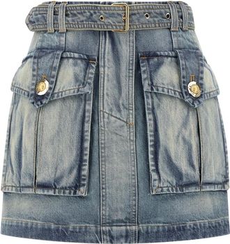 Balmain Denim skirt with pockets