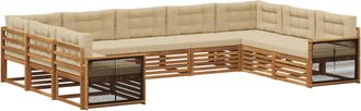 vidaXL Conjunto De Sof&aacute;s De Exterior 9 Uds. Natural Y Beige Vidaxl