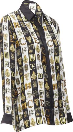 Versace VirtAlphabet Barocco Medusa button silk shirt