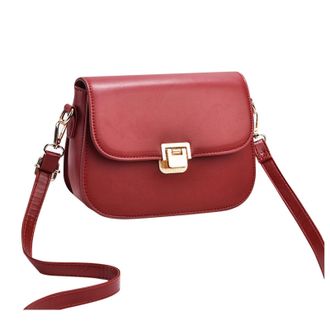 Generic Fashionable Womens Bag Turnbuckle Messenger Bag Shaped Small Shoulder Bag Bag for Men Shoulder Bag (Red, One Size)