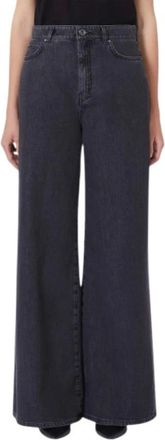 Max Mara Jeans, Dames, Zwart, S, Katoen, Vega Wijde Jeans