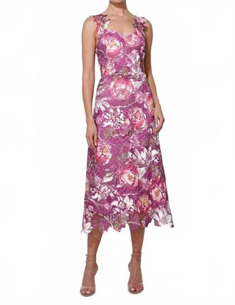 Adelyn Rae Prudence Lace Midi Dress In Floral