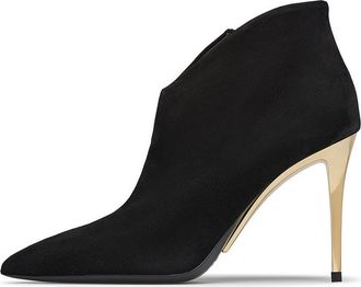 Loriblu Metalen Hak Su&egrave;de Enkellaars - Dames - Laarzen met Hak - Zwart - 36 EU - Su&egrave;de - Schoenen