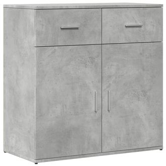 vidaXL Aparador De Madera De Ingenier&iacute;a Gris Hormig&oacute;n 79x38x80 Cm Vidaxl
