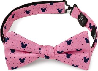 Cufflinks Inc. Mickey Mouse Polka Dot Silk Bow Tie in Pink at Nordstrom