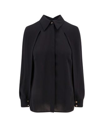 Elisabetta Franchi Viscose Shirt With Gold Metal Button