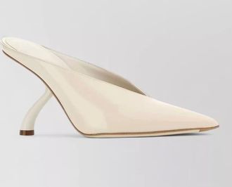 Ferragamo leather itaca mules pointed toe heel