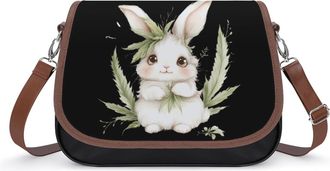 Generic Cute Weed Rabbit Small Womens Crossbody Bags Shoulder Handbag with Adjustable Strap for Travel
