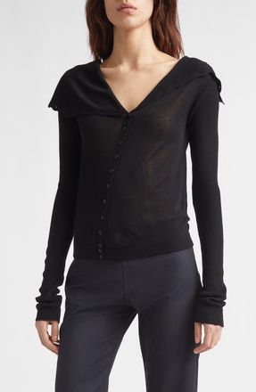 Paloma Wool Igna Diagonal Button Sweater in Black at Nordstrom, Size X-Small