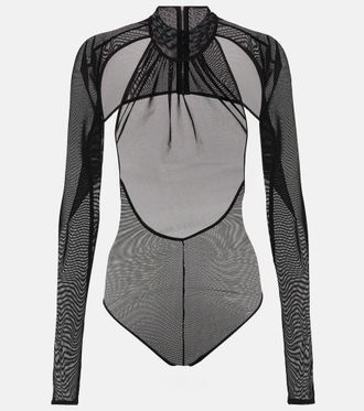 DAVID KOMA Cutout mesh bodysuit